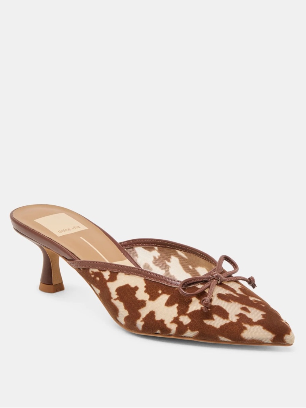 Dolce Vita Cleo Cocoa Velvet Mesh Kitten Heel